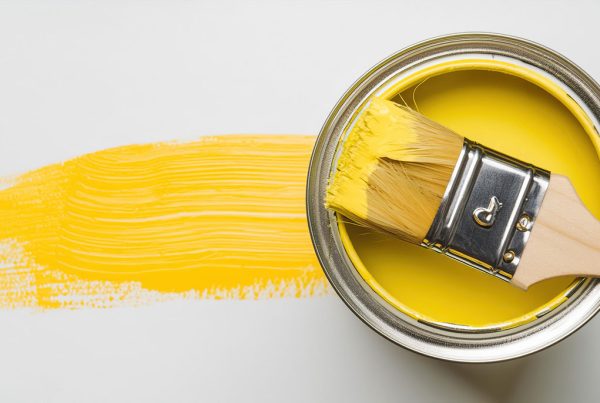 Paint brush and paint tin